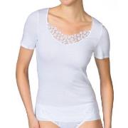 Calida Feminin Sense Short-Sleeve Top Hvit bomull Medium Dame