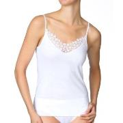 Calida Feminin Sense Spaghetti-Top Hvit bomull Small Dame