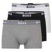 BOSS 3P Cotton Stretch Trunks Hvit/Svart bomull Medium Herre