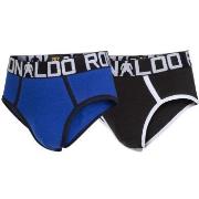 CR7 Cristiano Ronaldo 2P Boys Line Briefs Svart/Blå bomull 134-140