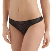 DKNY Truser Modern Lace Trim Thong Svart nylon Large Dame