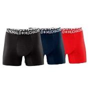 Muchachomalo 3P Cotton Stretch Basic Boxer Svart/Rød bomull Small Herr...