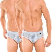 Schiesser 2P Essentials Sport Briefs With Fly Lysblå bomull Medium Her...