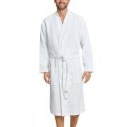 Schiesser Essentials Waffle and Terry Bathrobe Hvit bomull 3XL Herre