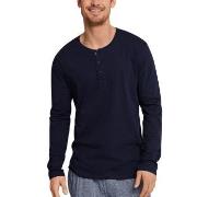 Schiesser Mix and Relax Long Sleeve Shirt Button Mørkblå bomull XX-Lar...