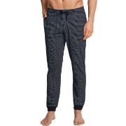 Schiesser Mix and Relax Lounge Pants With Cuffs Blå Mønster bomull Med...