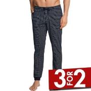Schiesser Mix and Relax Lounge Pants With Cuffs Blå Mønster bomull X-L...