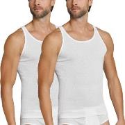 Schiesser 2P Original Classics Double Rib Undershirts Hvit bomull Larg...