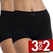 Sloggi Truser 2P Double Comfort Shorts Svart bomull 36 Dame