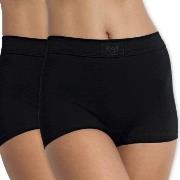 Sloggi Truser 2P Double Comfort Shorts Svart bomull 46 Dame