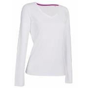 Stedman Claire V-neck Long Sleeve Hvit ringspunnet bomull Large Dame