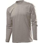 Stedman Classic Long Sleeve Men Mørkgrå  bomull Large Herre