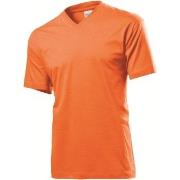 Stedman Classic V-Neck Men T-shirt Oransje bomull Small Herre