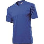 Stedman Classic V-Neck Men T-shirt Royalblå bomull XX-Large Herre