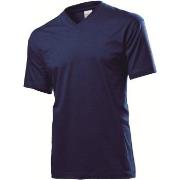 Stedman Classic V-Neck Men T-shirt Marine bomull Medium Herre