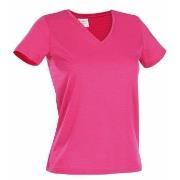 Stedman Classic V-Neck Women T-shirt Rosa bomull Small Dame