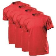 Stedman 4P Comfort Men T-shirt Rød bomull Small Herre