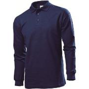 Stedman Polo Long Sleeve Men Marine bomull X-Large Herre