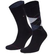 Tommy Hilfiger Strømper 2P Men Sock Check Marine Str 39/42 Herre