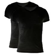 Gant 2P Basic V-Neck T-Shirt Svart bomull Small Herre