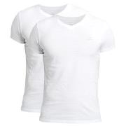 Gant 2P Basic V-Neck T-Shirt Svart/Hvit bomull Small Herre