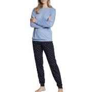 Calida Night Lovers Pyjama With Cuff Blå bomull X-Small Dame