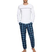 BOSS Dynamic Long Pyjama Hvit/Blå bomull X-Large Herre