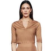 Pierre Robert X Jenny Skavlan Wool Pique Top Kamel Medium Dame