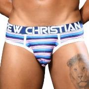 Andrew Christian Almost Naked Newport Mesh Brief Blåstripete polyamid ...