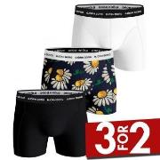 Björn Borg 3P Essential Shorts 2033 Svart blomstre bomull X-Large Herr...