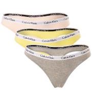 Calvin Klein Truser 3P Carousel Thongs Rosa/Gul bomull X-Small Dame