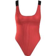 Calvin Klein Intense Power Rib Scoop Swimsuit Korall polyamid Large Da...