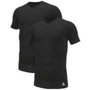 adidas 2P Active Flex Cotton 3 Stripes V-Neck T-Shirt Svart bomull Med...