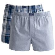 Gant 2P Cotton Stripe Boxer Shorts Lysblå/Rutete bomull X-Large Herre