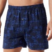 Schiesser 2P Fun Prints Boxer Shorts Blå Mønster bomull X-Large Herre