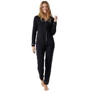 Schiesser Contemporary Nightwear Interlock Pyjama Svart 38 Dame