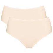 Sloggi Truser 2P Go High Waist Brief Pudder bomull Small Dame