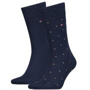 Tommy Hilfiger Strømper 2P Men Dot Socks Blå/Brun Str 43/46 Herre