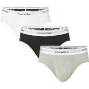 Calvin Klein 3P Modern Cotton Stretch Hip Brief Hvit/Grå bomull Small ...