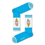 Happy socks Strømper Ice Cream Sock Lysblå/Hvit bomull Str 41/46