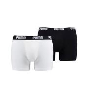 Puma 2P Basic Boxer Svart/Hvit bomull Medium Herre