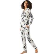 Schiesser Contemporary Nightwear Interlock Pyjama Svart/Hvit 40 Dame