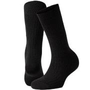 Panos Emporio Strømper 2P Premium Mercerized Wool Rib Socks Svart One ...