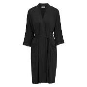 Damella Viscose Plain Lace Robe Svart viskose Small Dame