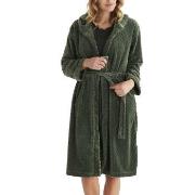 Damella Jaquard Fleece Hoodie Robe Oliven polyester XX-Large Dame