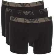 Armani Cotton Boxers 3P Svart bomull Medium Herre