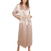 Lady Avenue Pure Silk Long Robe Perlhvit silke Medium Dame
