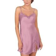 Lady Avenue Pure Silk Slip With Lace Rosa silke Small Dame