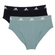 adidas Truser 2P Bikini Brief Svart/Grønn bomull Small Dame