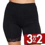 Damella Bamboo Lace Shorts Svart Bambus X-Large Dame